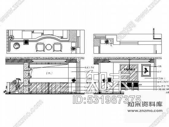 施工图现代中式风格别墅室内设计装修图cad施工图下载【ID:531987375】