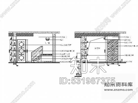 施工图现代中式风格别墅室内设计装修图cad施工图下载【ID:531987375】