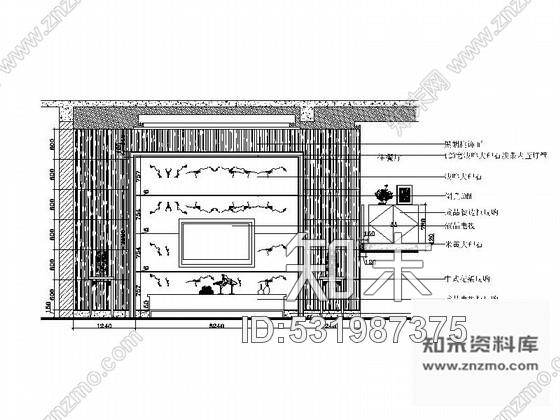 施工图现代中式风格别墅室内设计装修图cad施工图下载【ID:531987375】