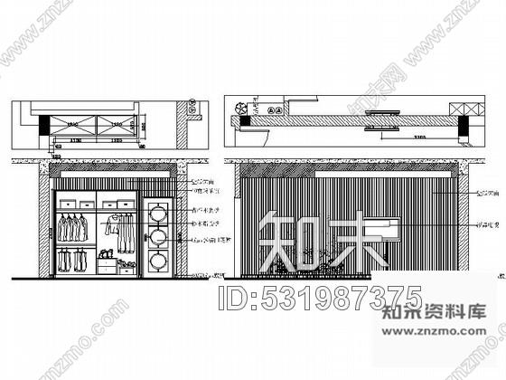 施工图现代中式风格别墅室内设计装修图cad施工图下载【ID:531987375】