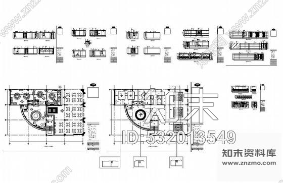 江苏某现代豪华餐厅装修图cad施工图下载【ID:532013549】