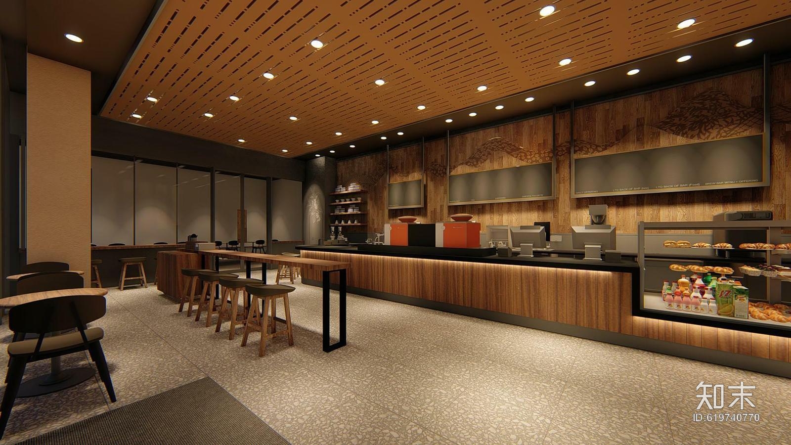 【星巴克】杭州之江亚厦总部店|施工图CAD&PDF+效果图|2017.12.下载