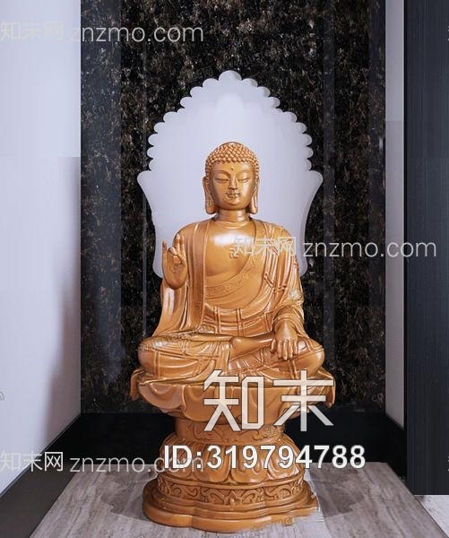 拈花坐莲佛佛像雕像3d模型下载