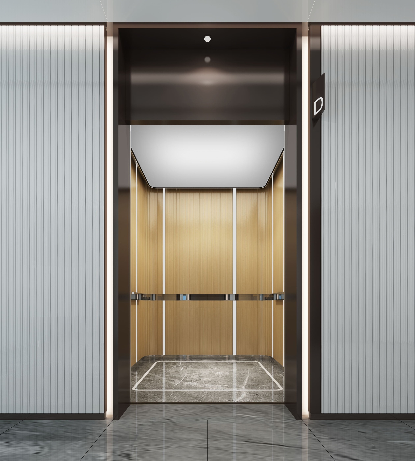 现代电梯轿厢电梯间3d模型下载【id:420535095】