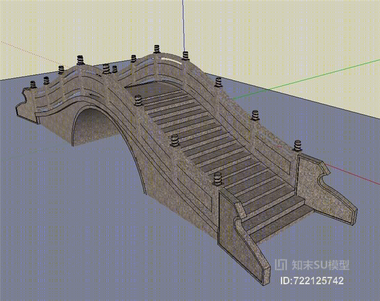 景观石拱桥设计3d模型【id:722125742】_知末3d模型网