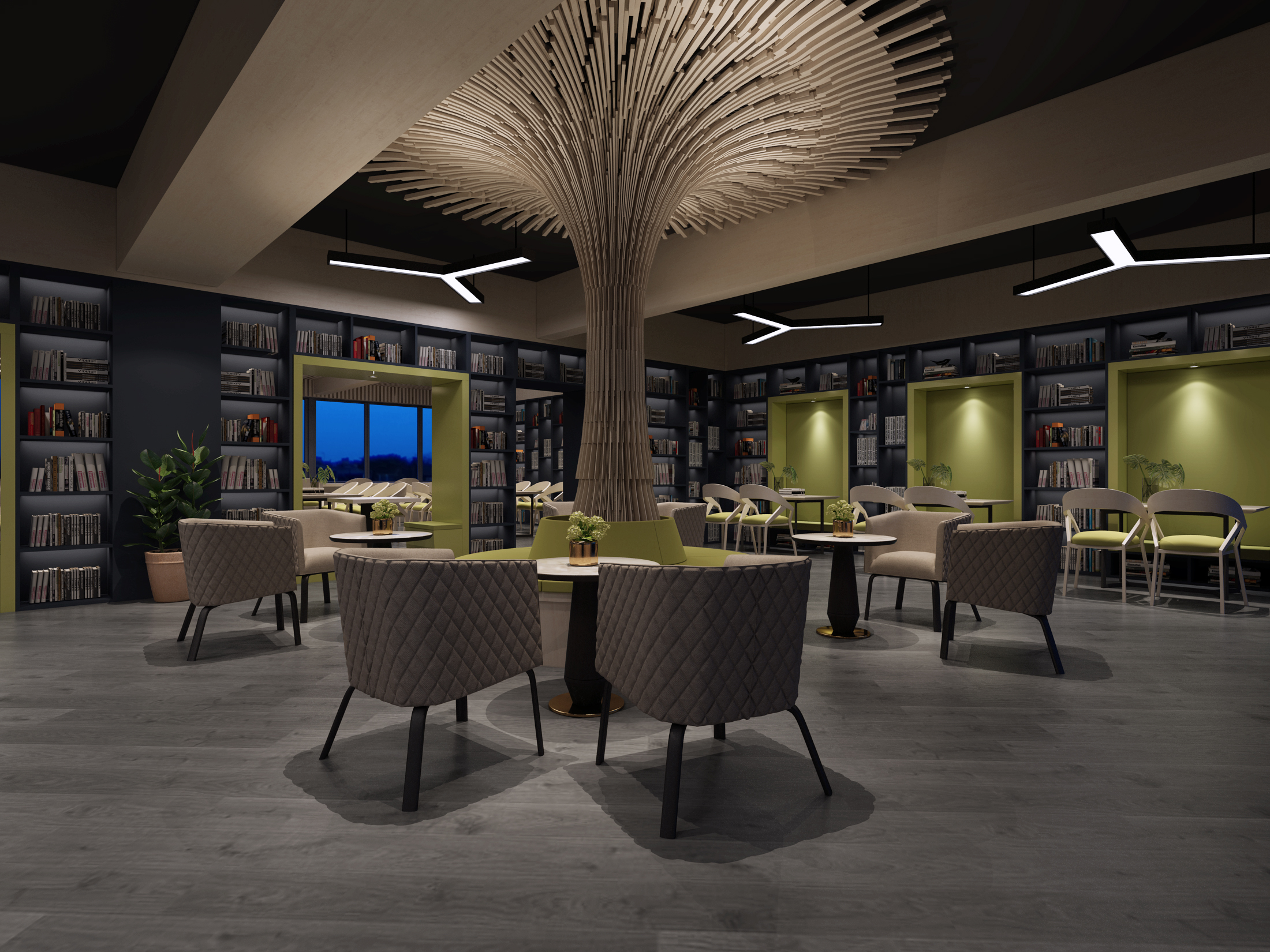 现代城市书屋3d模型【id:822251202】_知末3d模型网