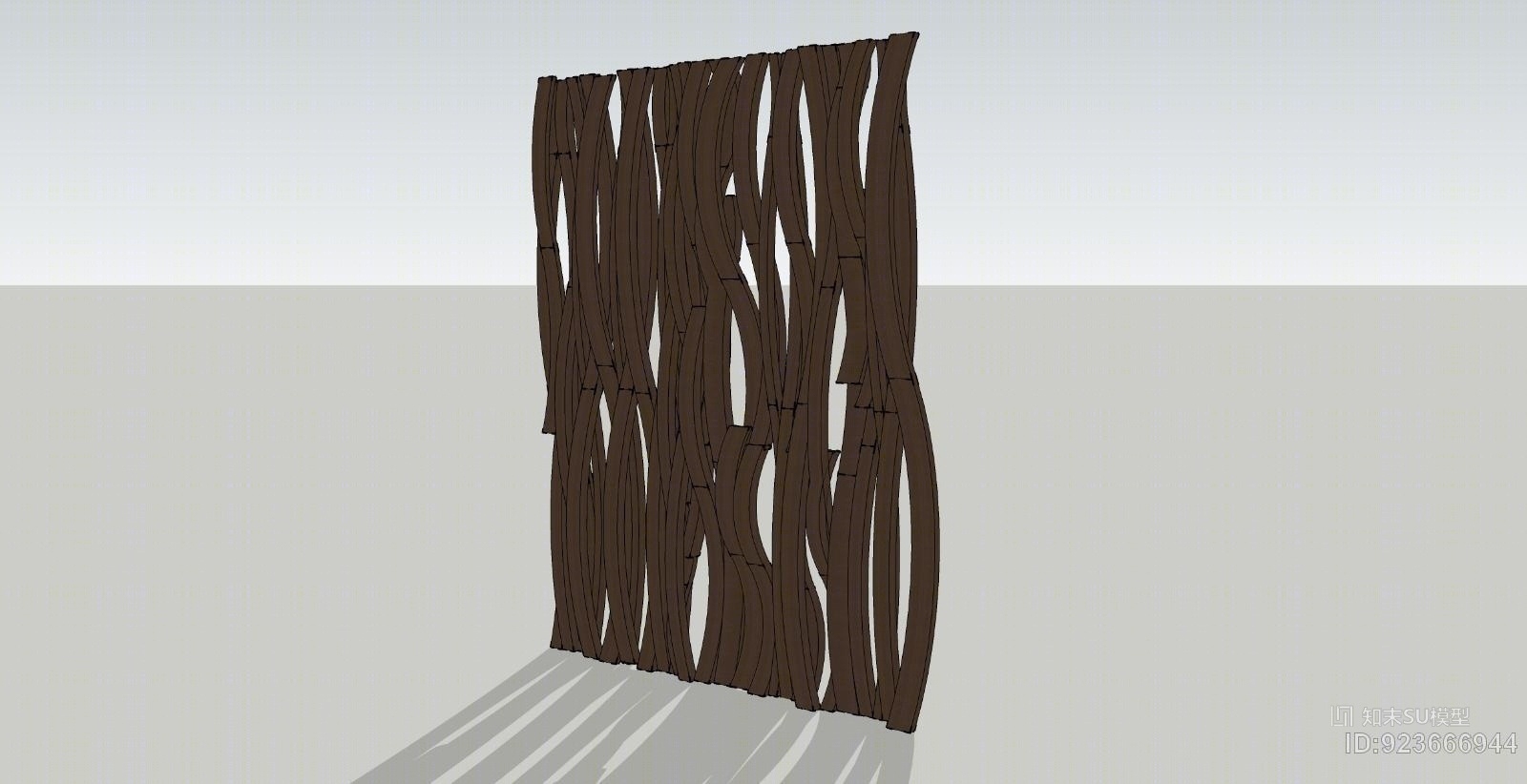 木材木纹造型墙su模型下载【id:923666944】