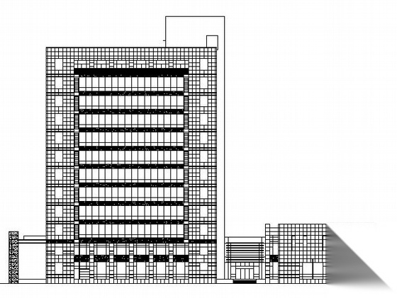 某十二层办公楼建筑施工图cad施工图下载【ID:149940121】