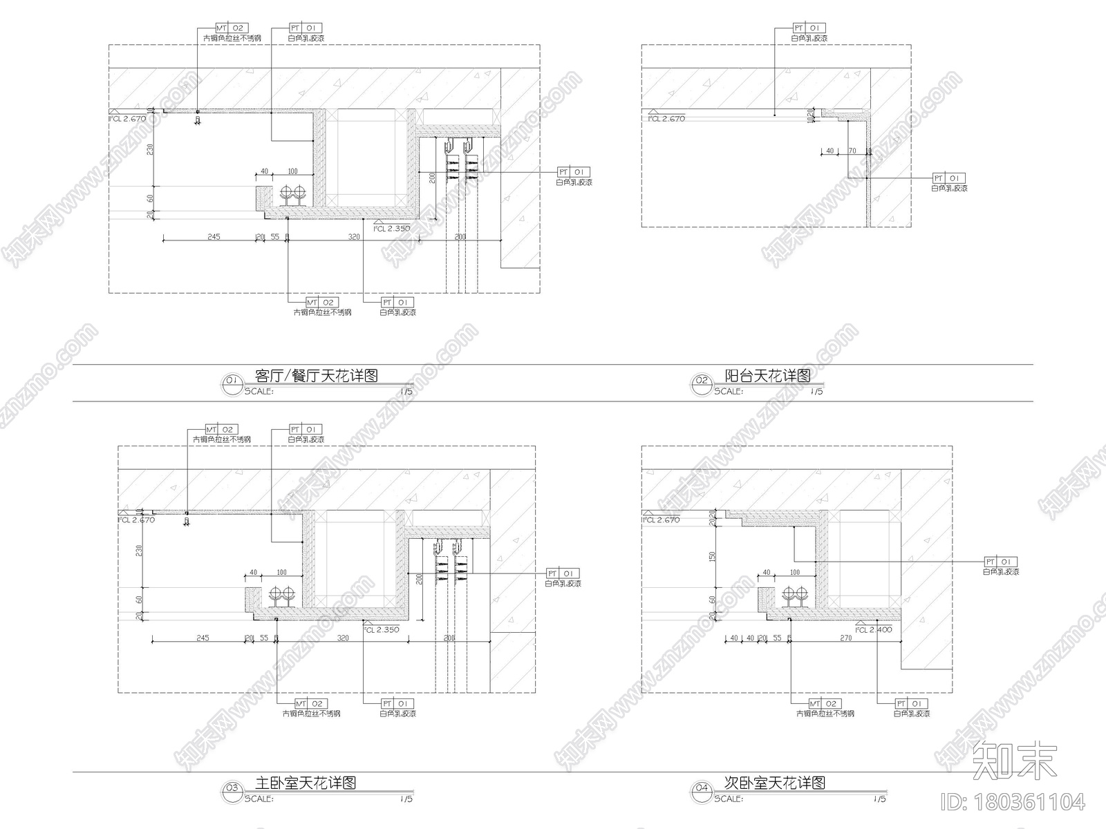 ​[济南]130㎡三居室家装样板房装修施工图施工图下载【ID:180361104】