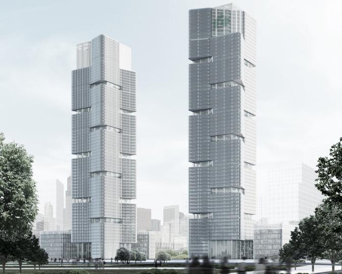 ​[河南]郑州绿地中央广场现代风高层综合体办公建筑设...cad施工图下载【ID:165423133】