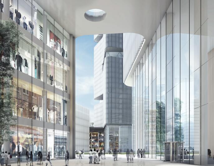 ​[河南]郑州绿地中央广场现代风高层综合体办公建筑设...cad施工图下载【ID:165423133】