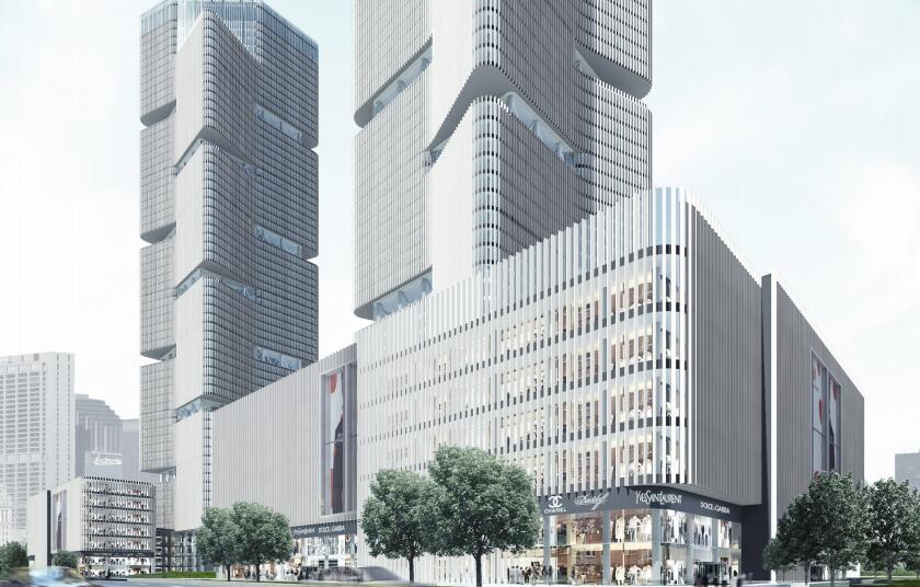 ​[河南]郑州绿地中央广场现代风高层综合体办公建筑设...cad施工图下载【ID:165423133】