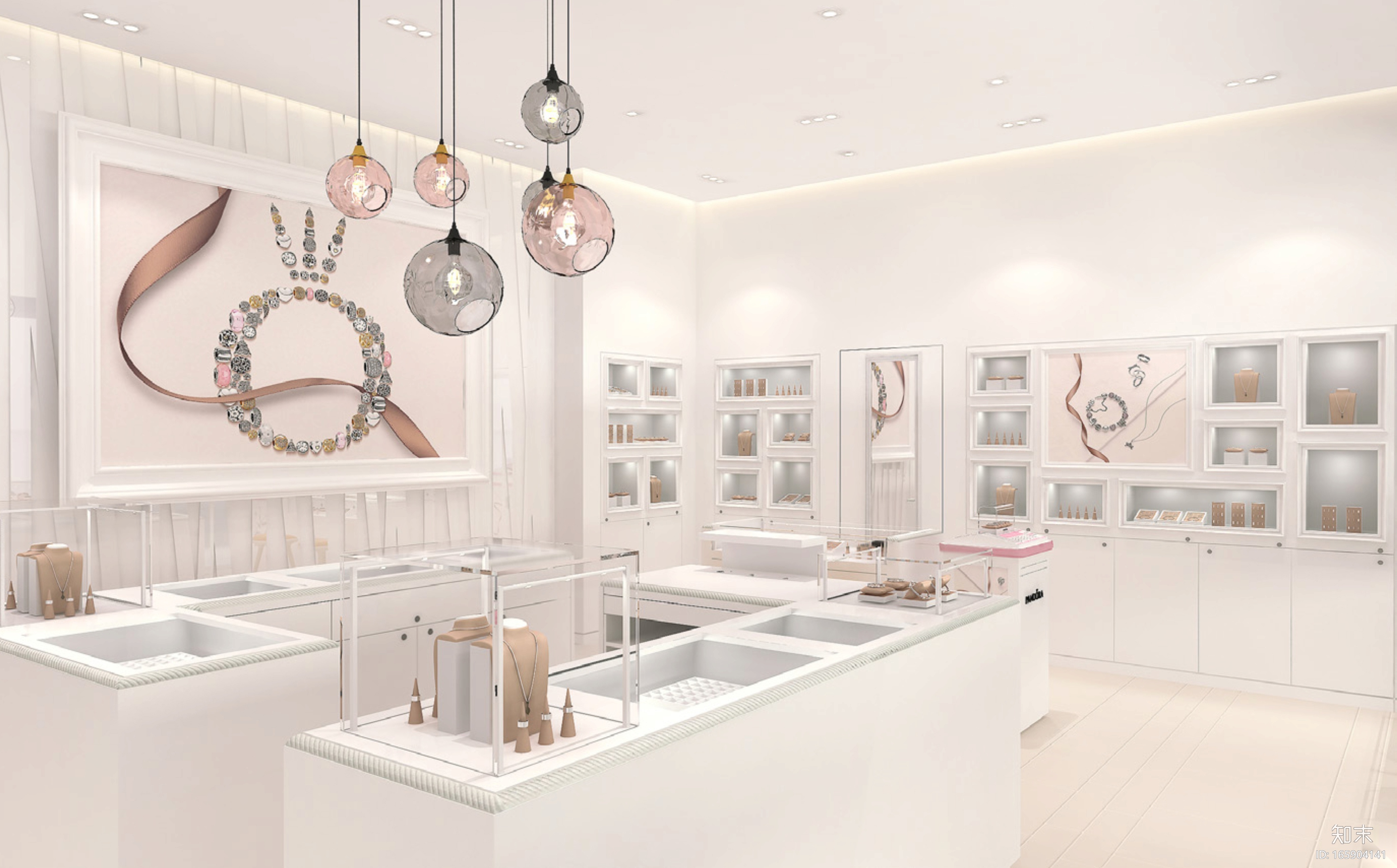 [上海]62㎡Pandora珠宝专卖店设计施工图cad施工图下载【ID:165904141】
