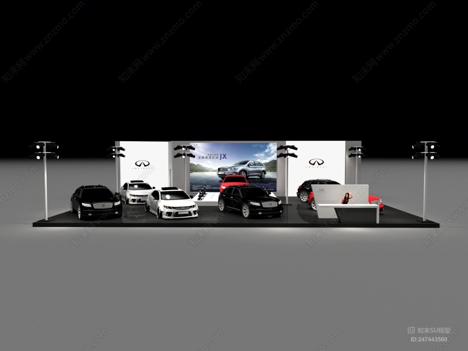 现代小型汽车展SU模型下载【ID:247443560】