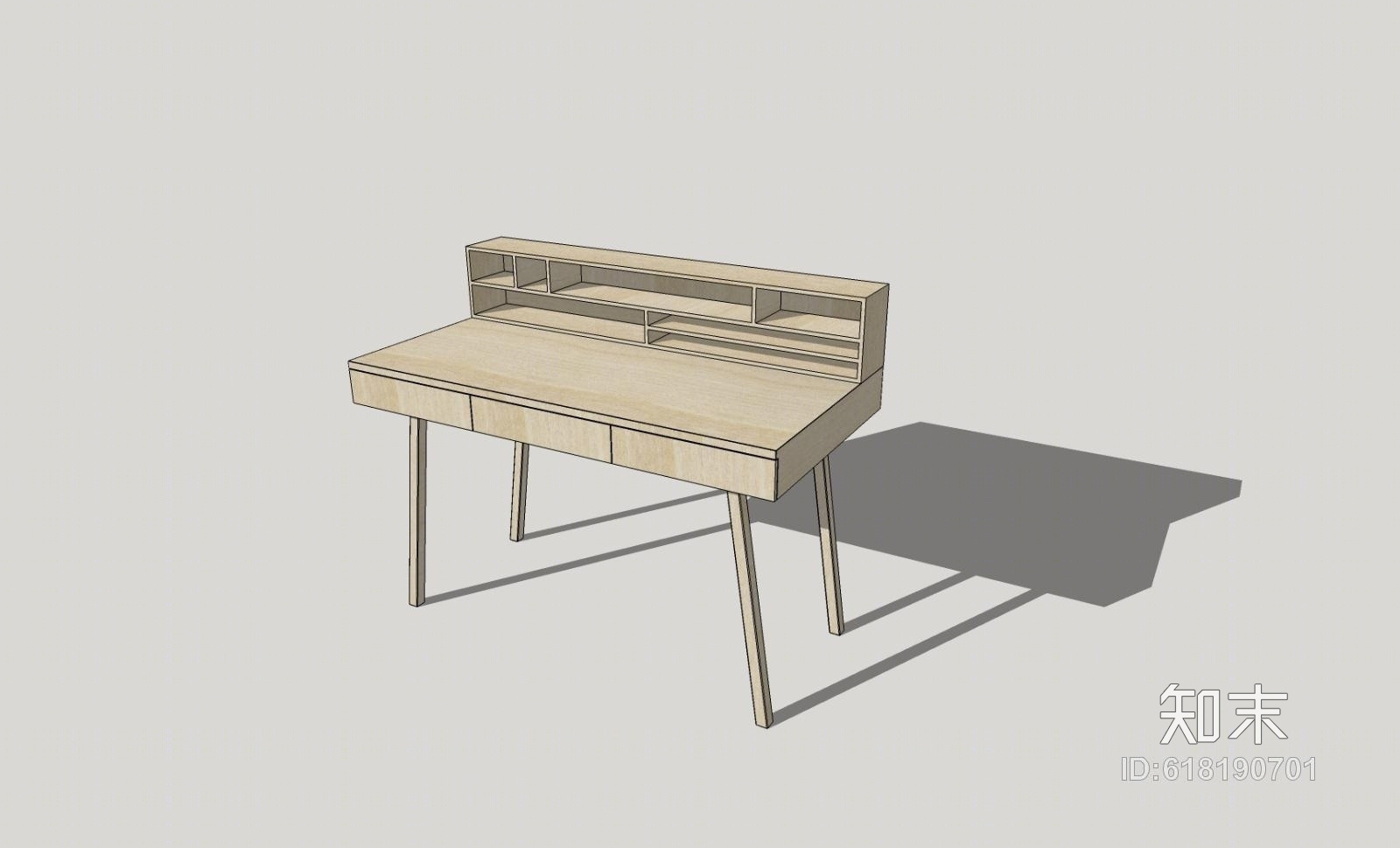 精品免费书桌SU模型下载【ID:618190701】