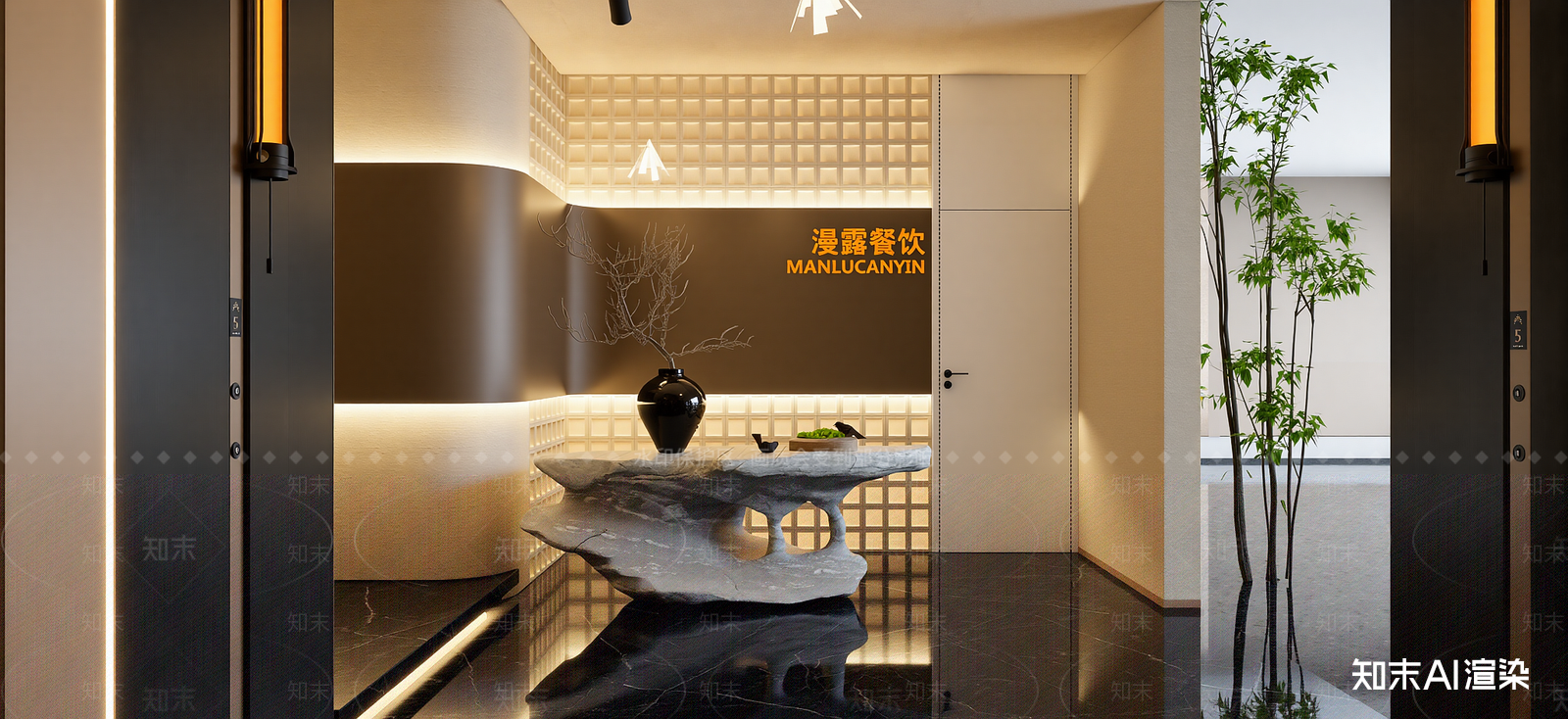 现代其他酒店空间SU模型下载【ID:1222164138】