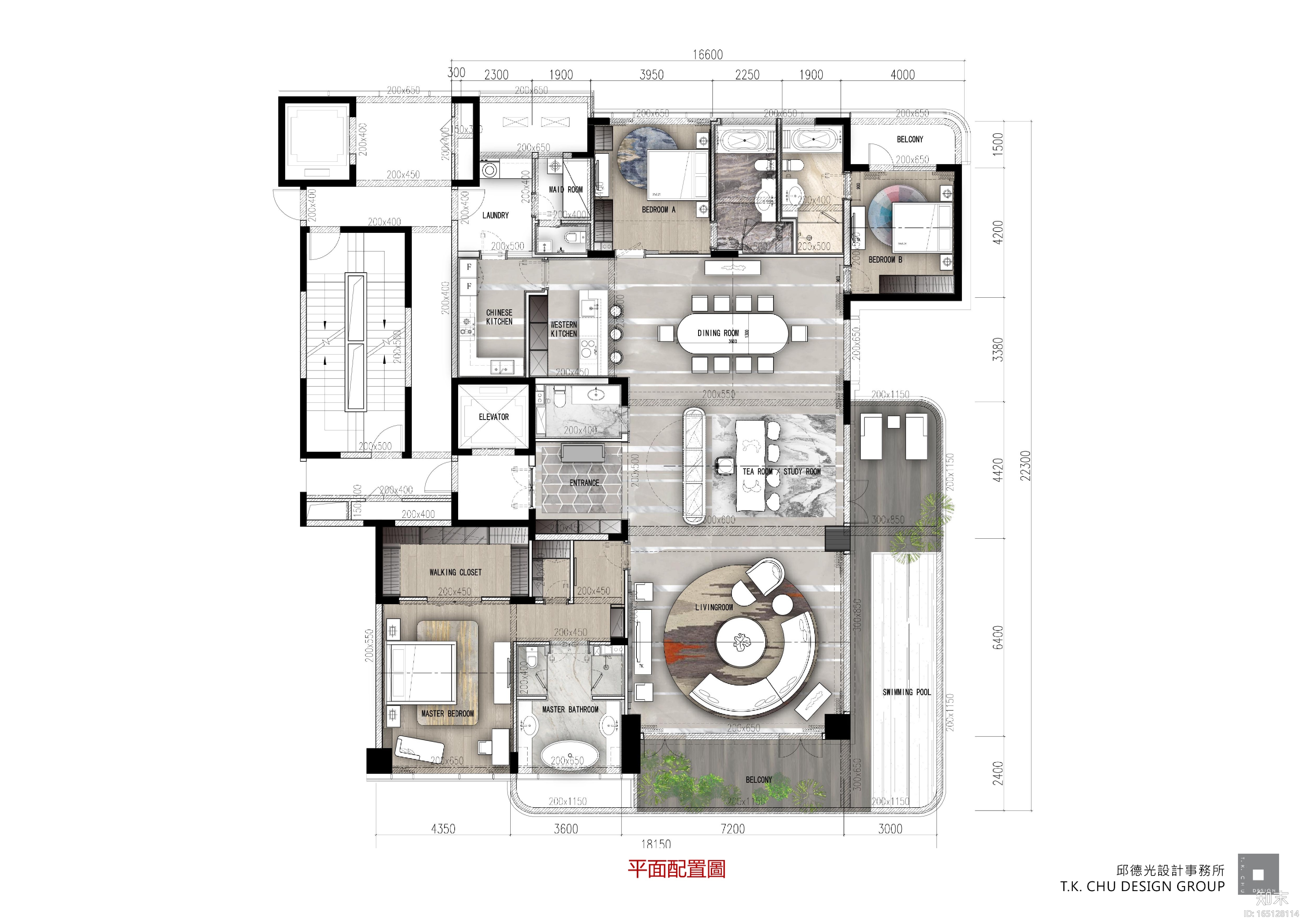 中国铁建寸滩400㎡大平层豪宅样板间方案图施工图下载【ID:165128114】