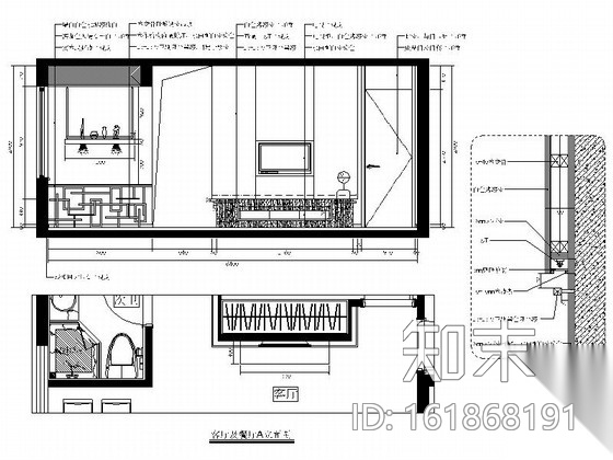 [福州]特色城市住宅区现代简约三居室样板房装修图（含效...cad施工图下载【ID:161868191】