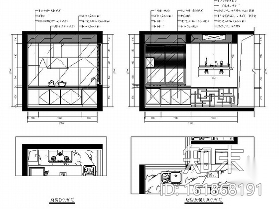 [福州]特色城市住宅区现代简约三居室样板房装修图（含效...cad施工图下载【ID:161868191】