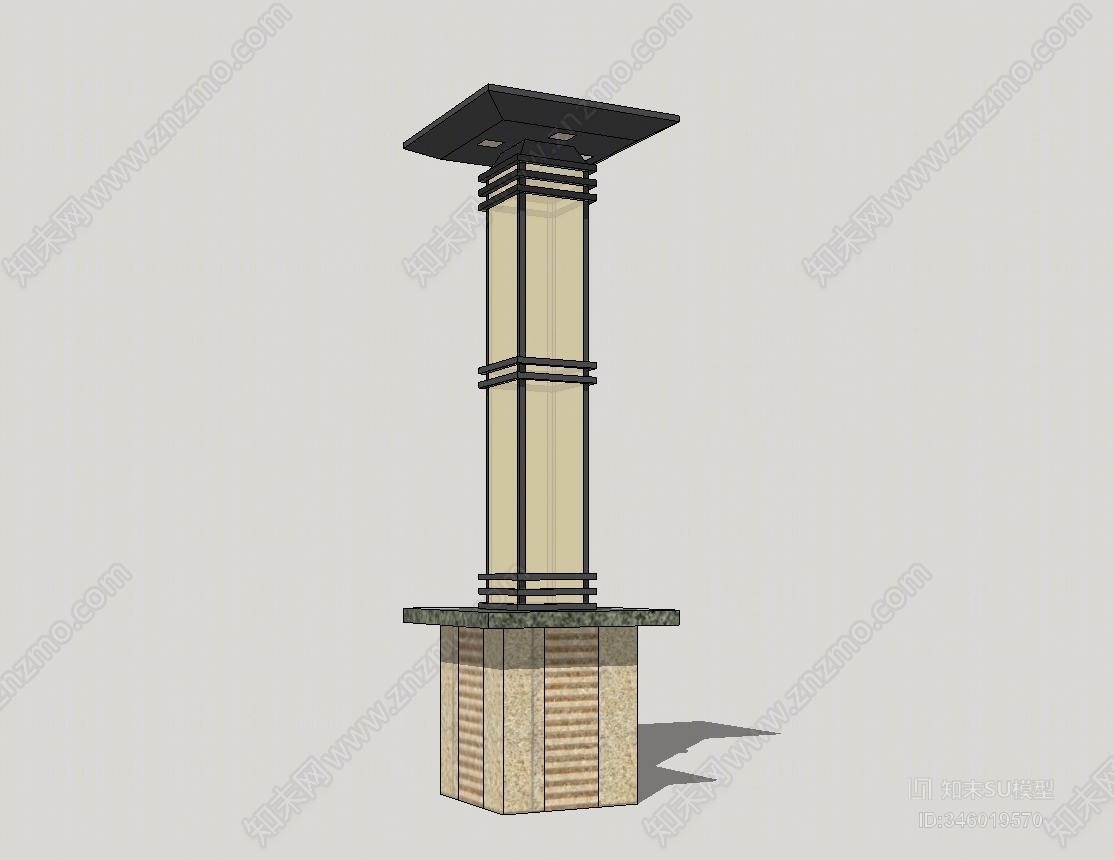 现代风格路灯SU模型下载【ID:346019570】