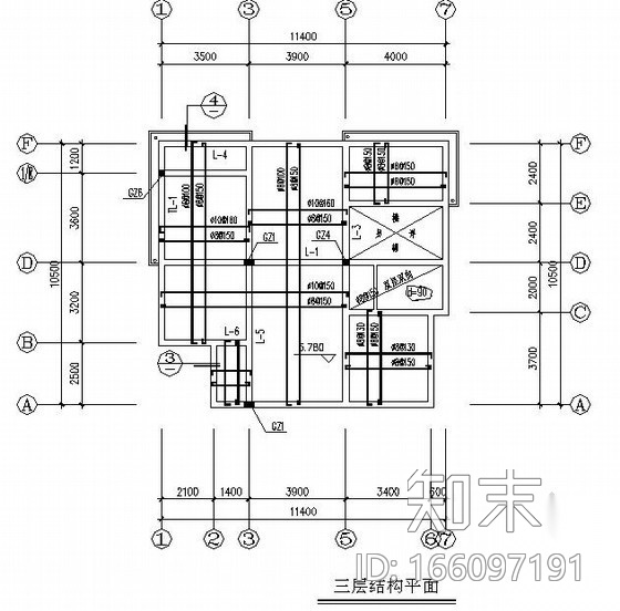 [浙江]三层砌体结构住宅建筑结构施工图（坡屋面cad施工图下载【ID:166097191】