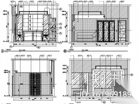 [山东]某奢华大酒店客房D施工图cad施工图下载【ID:161969189】