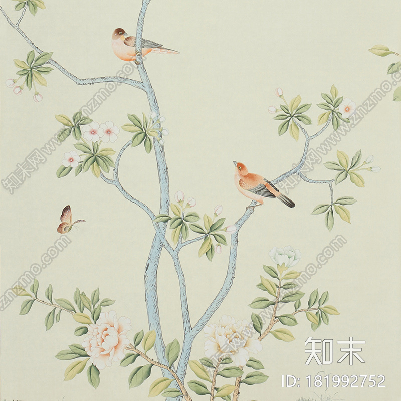 degournay-花鸟壁纸贴图下载【ID:181992752】