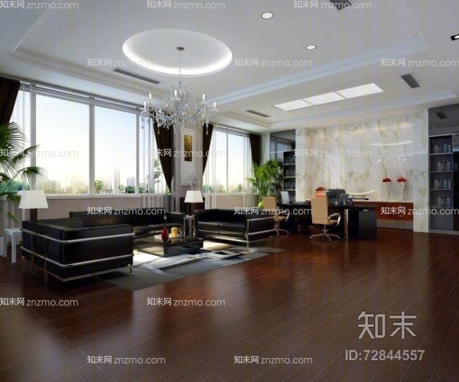 现代经理办公室3D模型下载【ID:72844557】