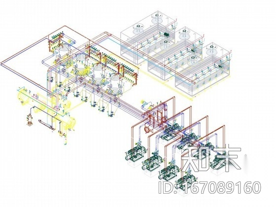 制冷系统3D模型cad施工图下载【ID:167089160】