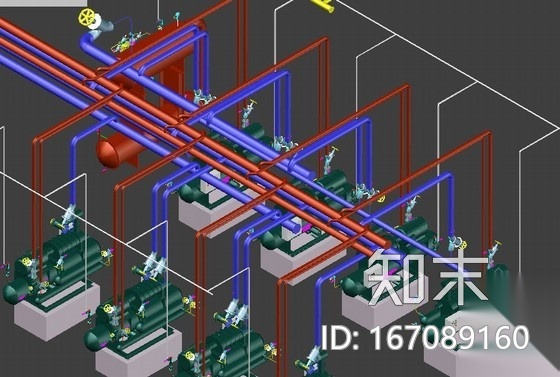 制冷系统3D模型cad施工图下载【ID:167089160】