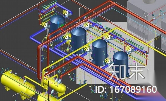 制冷系统3D模型cad施工图下载【ID:167089160】