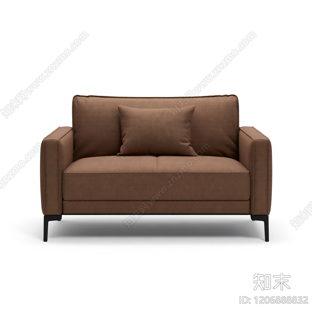 棕色皮质单人沙发3D模型下载【ID:1206888832】
