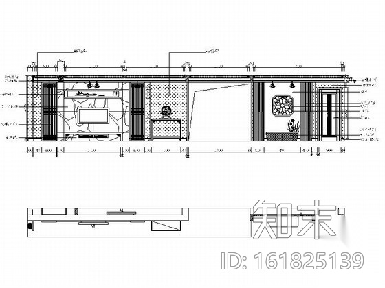 雅致空间新中式风格三居室样板间CAD装修施工图（含效果...cad施工图下载【ID:161825139】