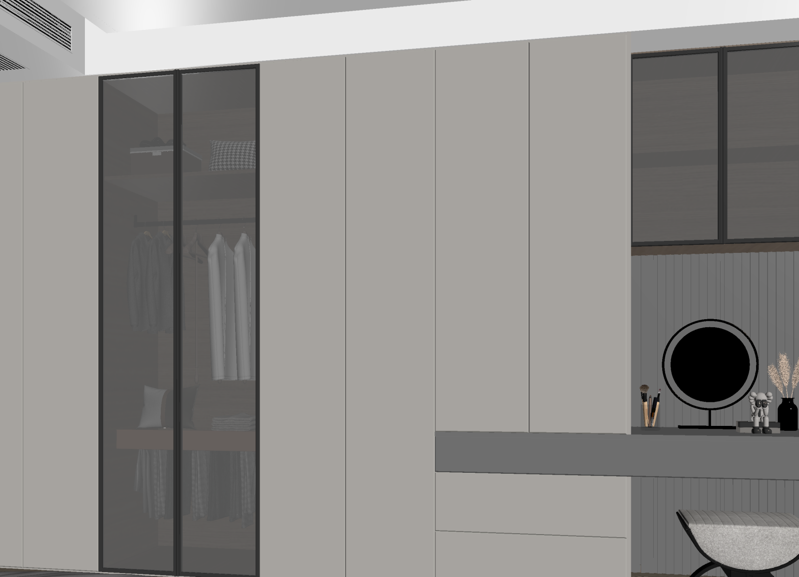 现代衣帽间3D模型下载【ID:1215038209】