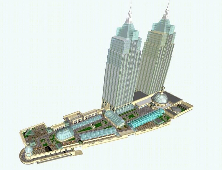 上海环球港屋顶景观SU模型下载【ID:621599012】