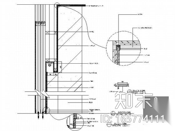 成套灯片、玻璃、镜子墙面造型节点详图CAD图块下载施工图下载【ID:165774111】