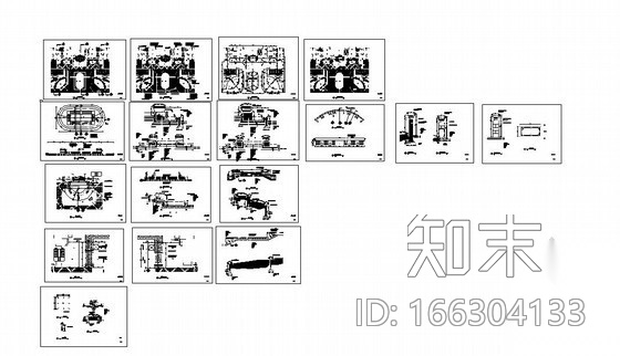 某小区会所及商业街部分景观施工图设计施工图下载【ID:166304133】