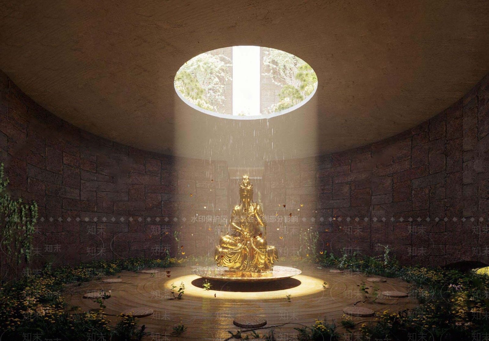 新中式禅意寺庙3D模型下载【ID:1103459671】