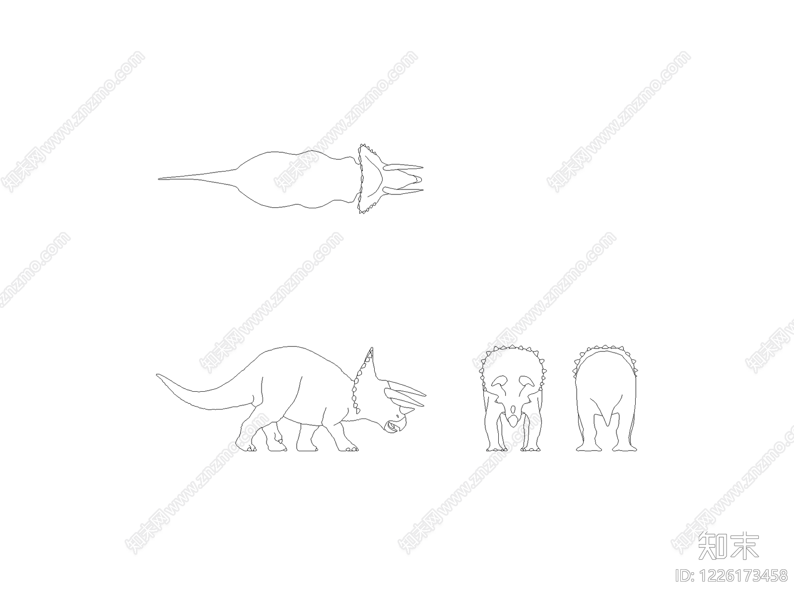 现代动物CAD图纸