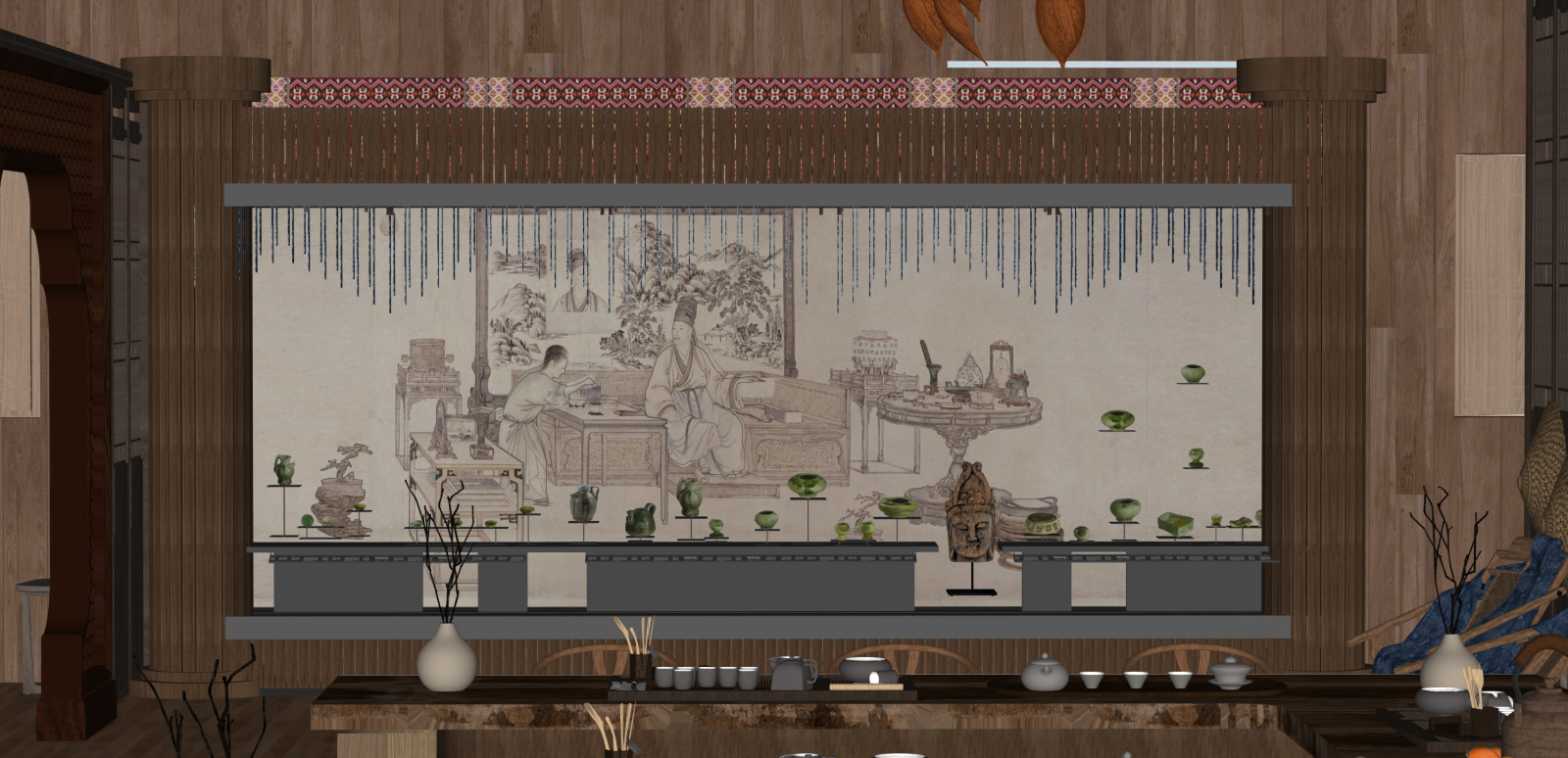 新中式中餐厅SU模型下载【ID:1216026054】