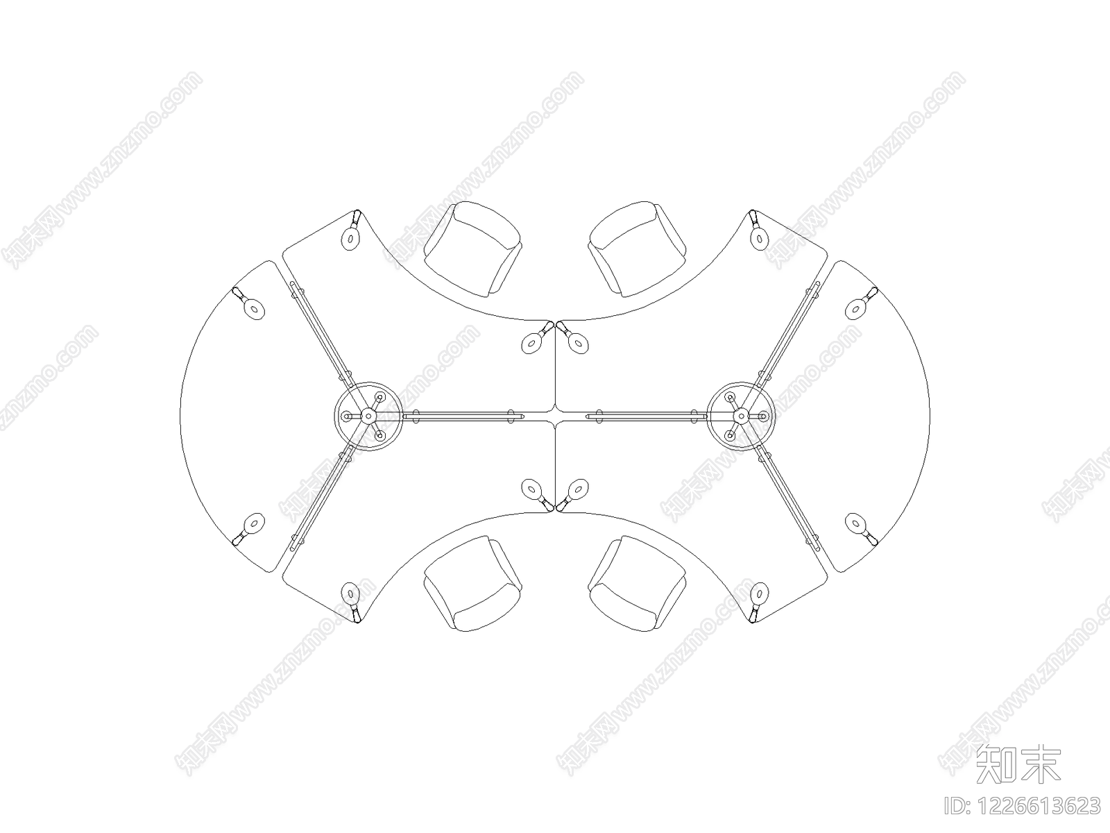 桌椅CAD图纸
