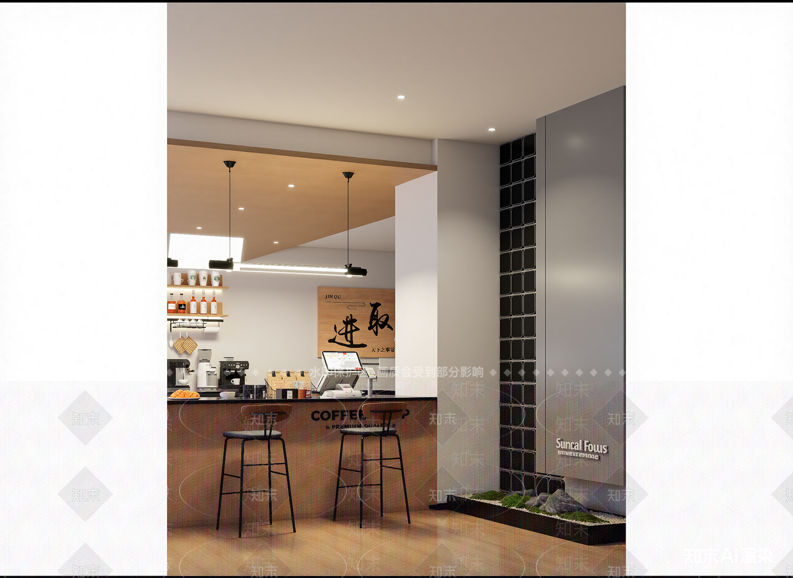 现代咖啡厅3D模型下载【ID:1214973677】