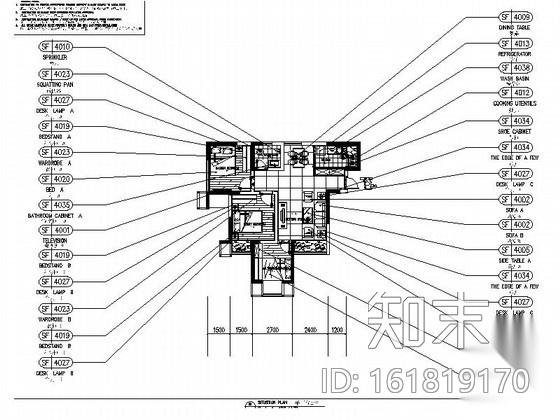 小巧简约现代风格三居室室内装修施工图施工图下载【ID:161819170】