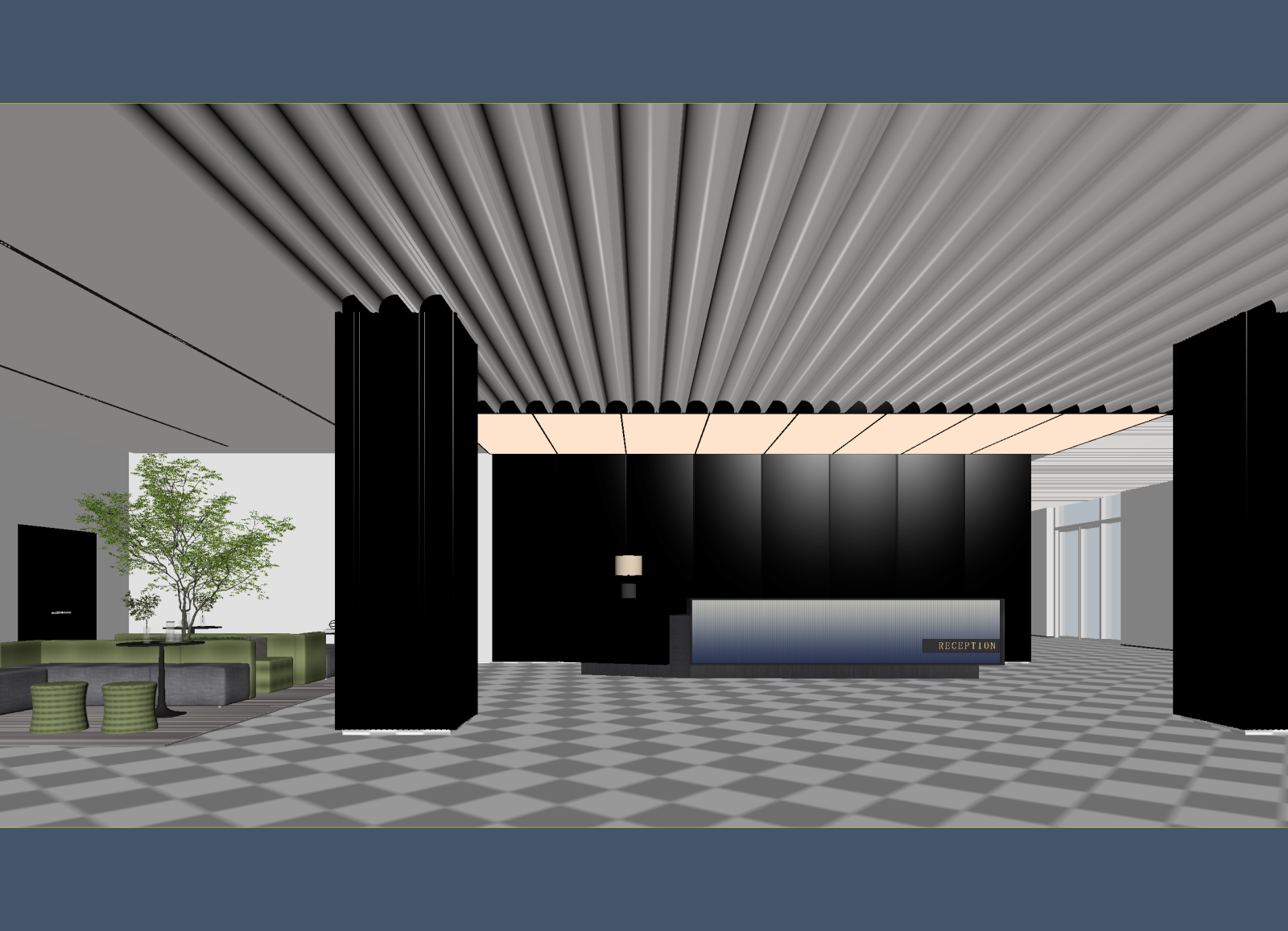 现代酒店大堂3D模型下载【ID:1214949657】