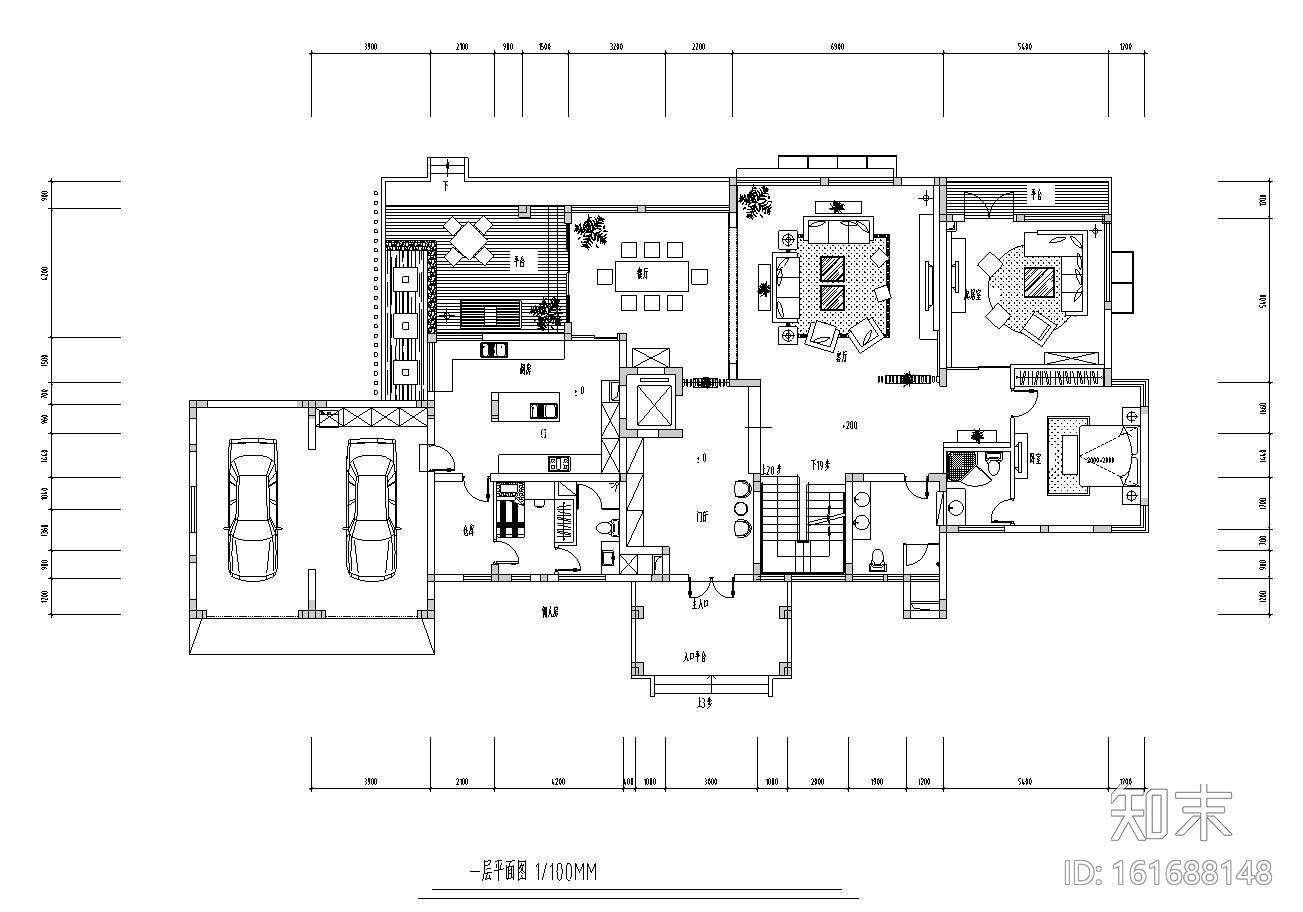 现代风格豪华家装设计施工图效果图cad施工图下载【ID:161688148】