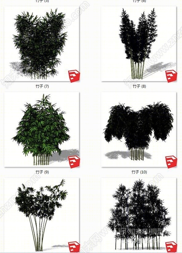 现代竹子SU模型下载【ID:143515760】