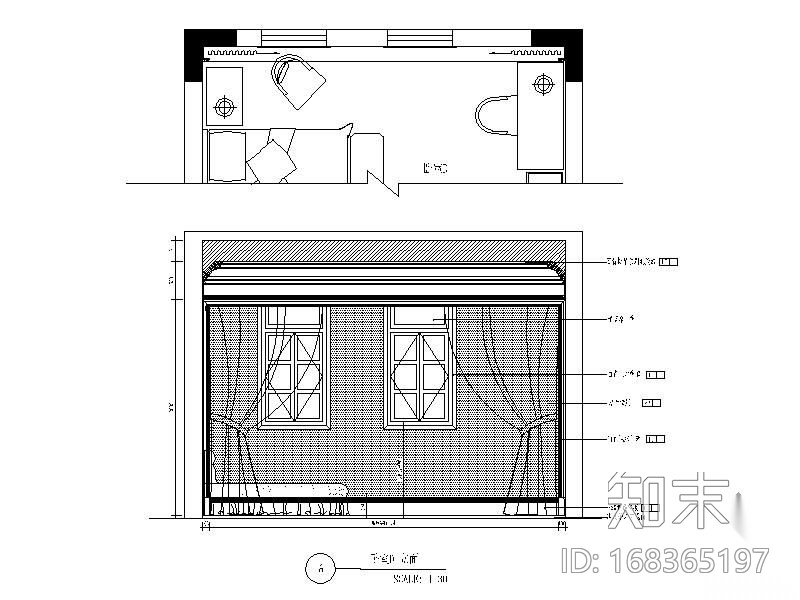 别墅卧室装修施工详图cad施工图下载【ID:168365197】