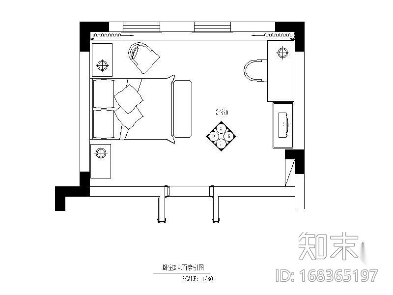 别墅卧室装修施工详图cad施工图下载【ID:168365197】