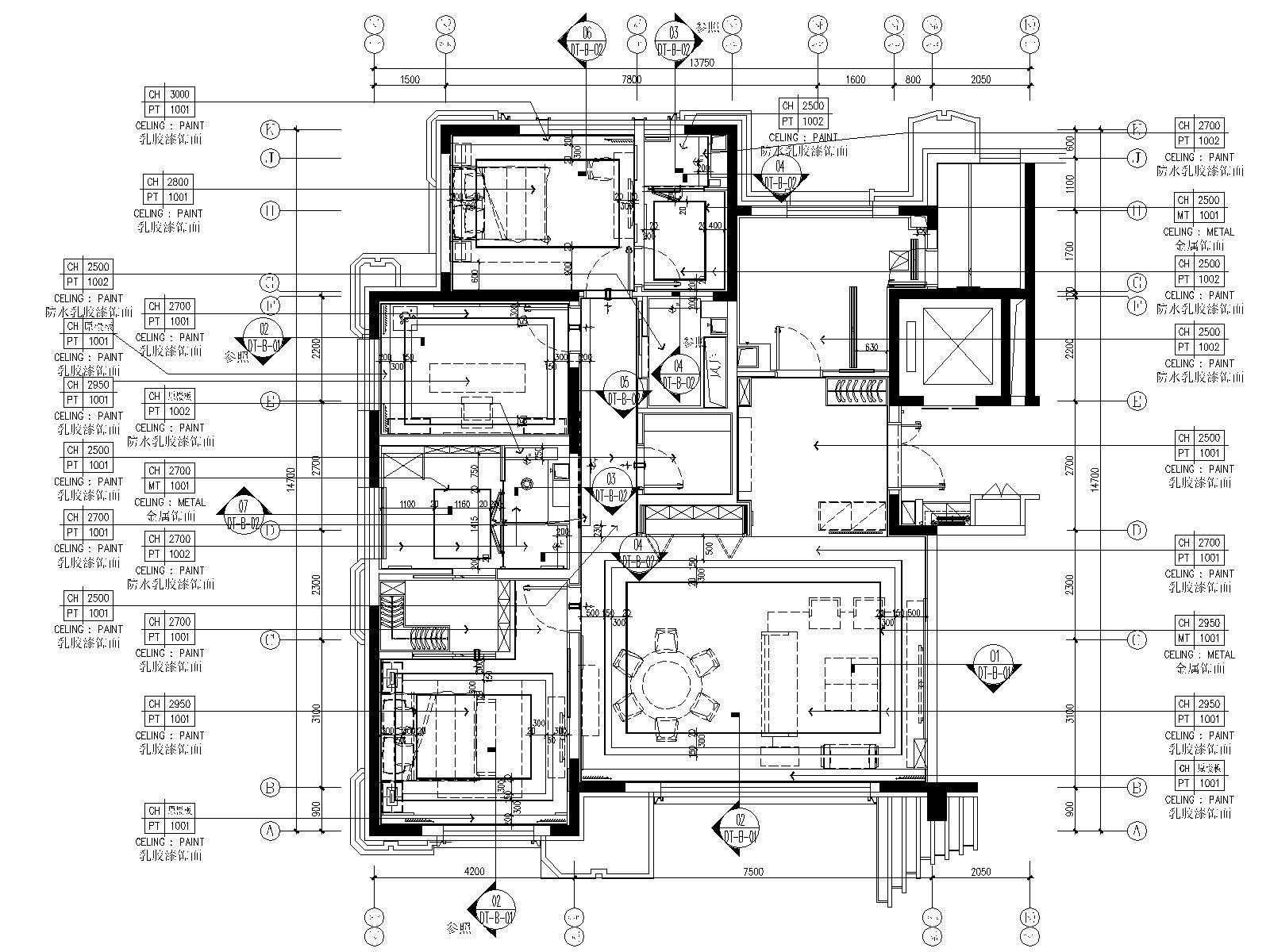 CCD-北京丰台区花乡樊家村175㎡样板间室内装修施工图...cad施工图下载【ID:160388197】