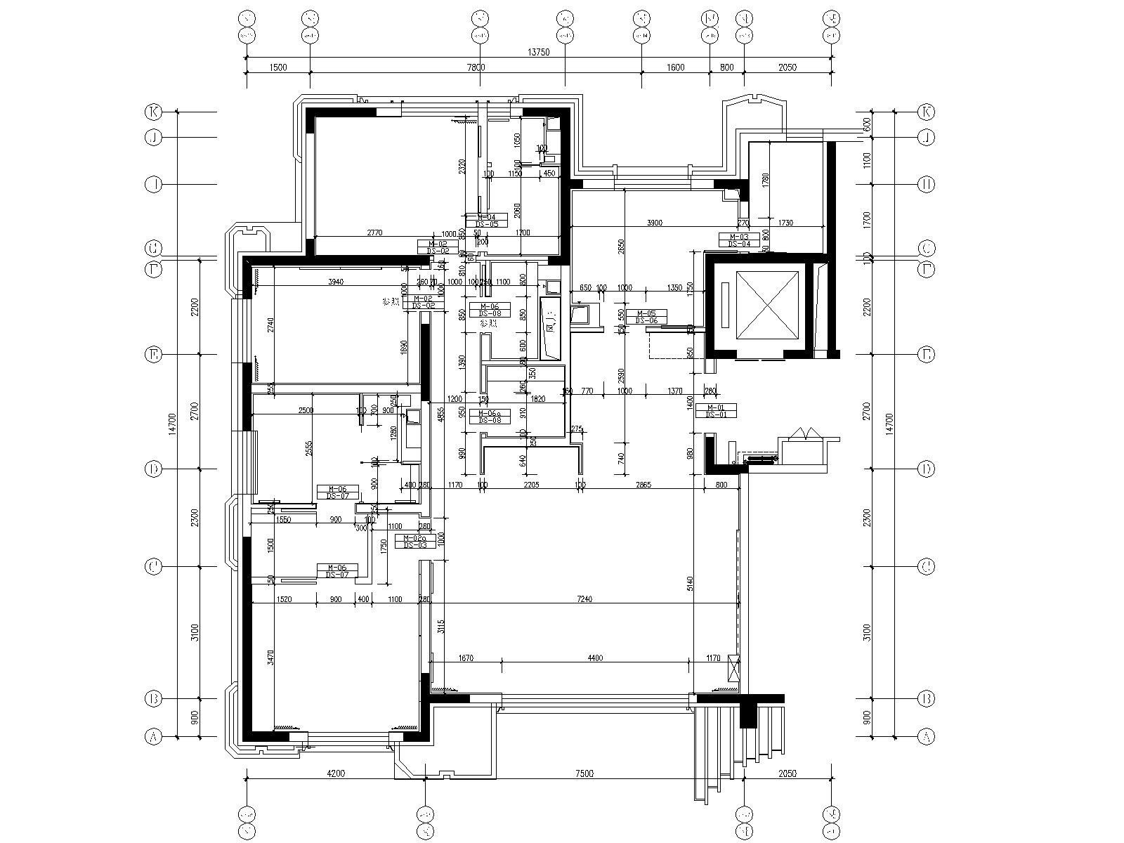 CCD-北京丰台区花乡樊家村175㎡样板间室内装修施工图...cad施工图下载【ID:160388197】